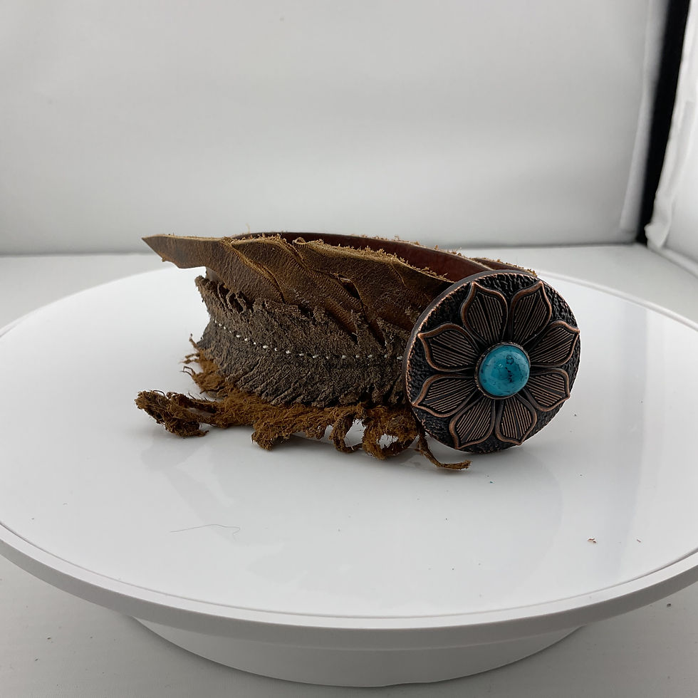 Rugged Concho Feather Bracelets