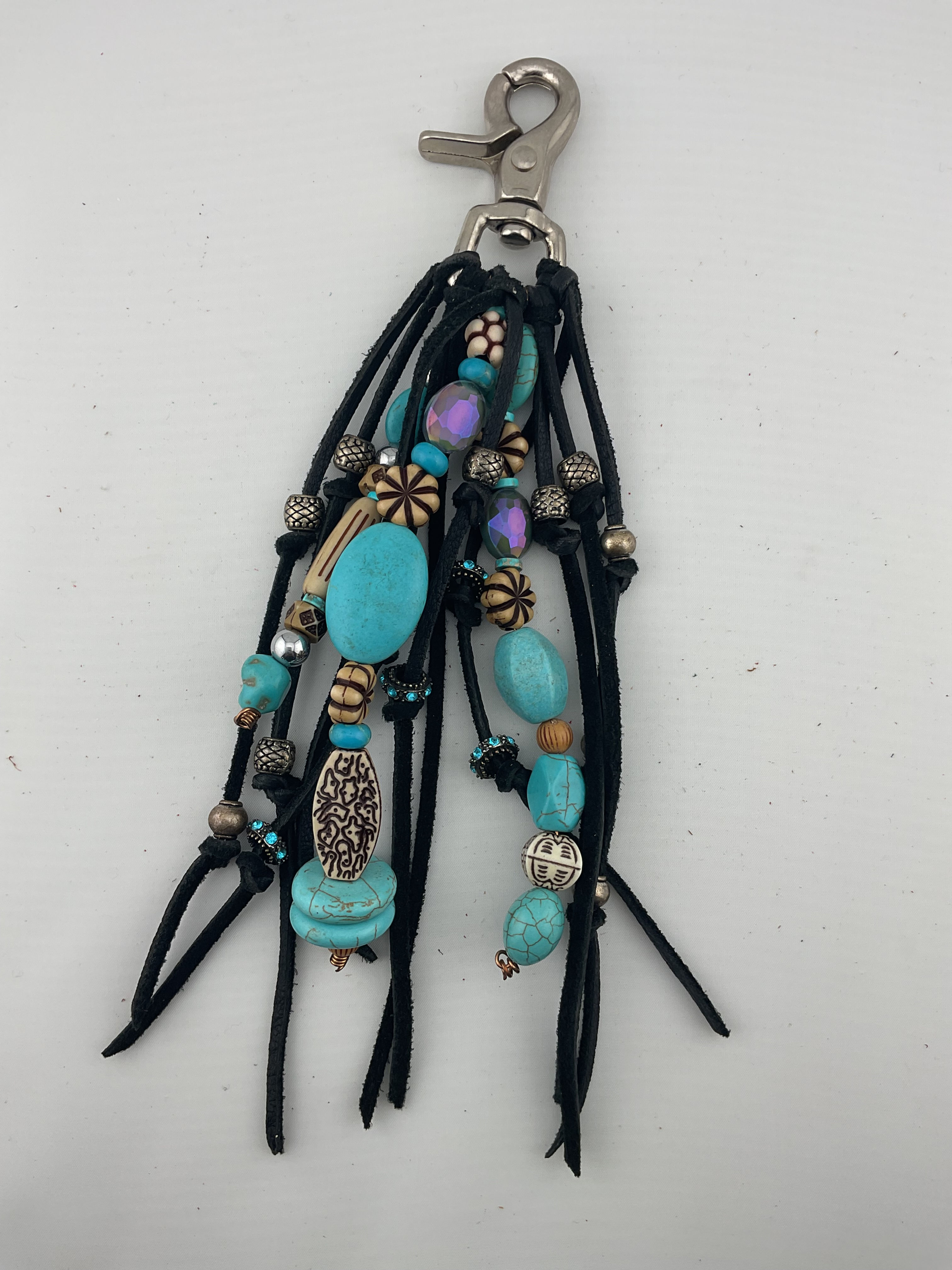Black & Turquoise Purse Charm