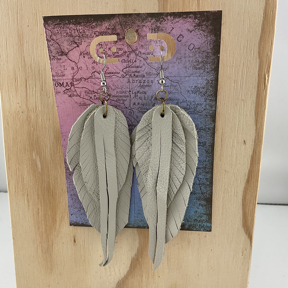 Leather Feather Earrings