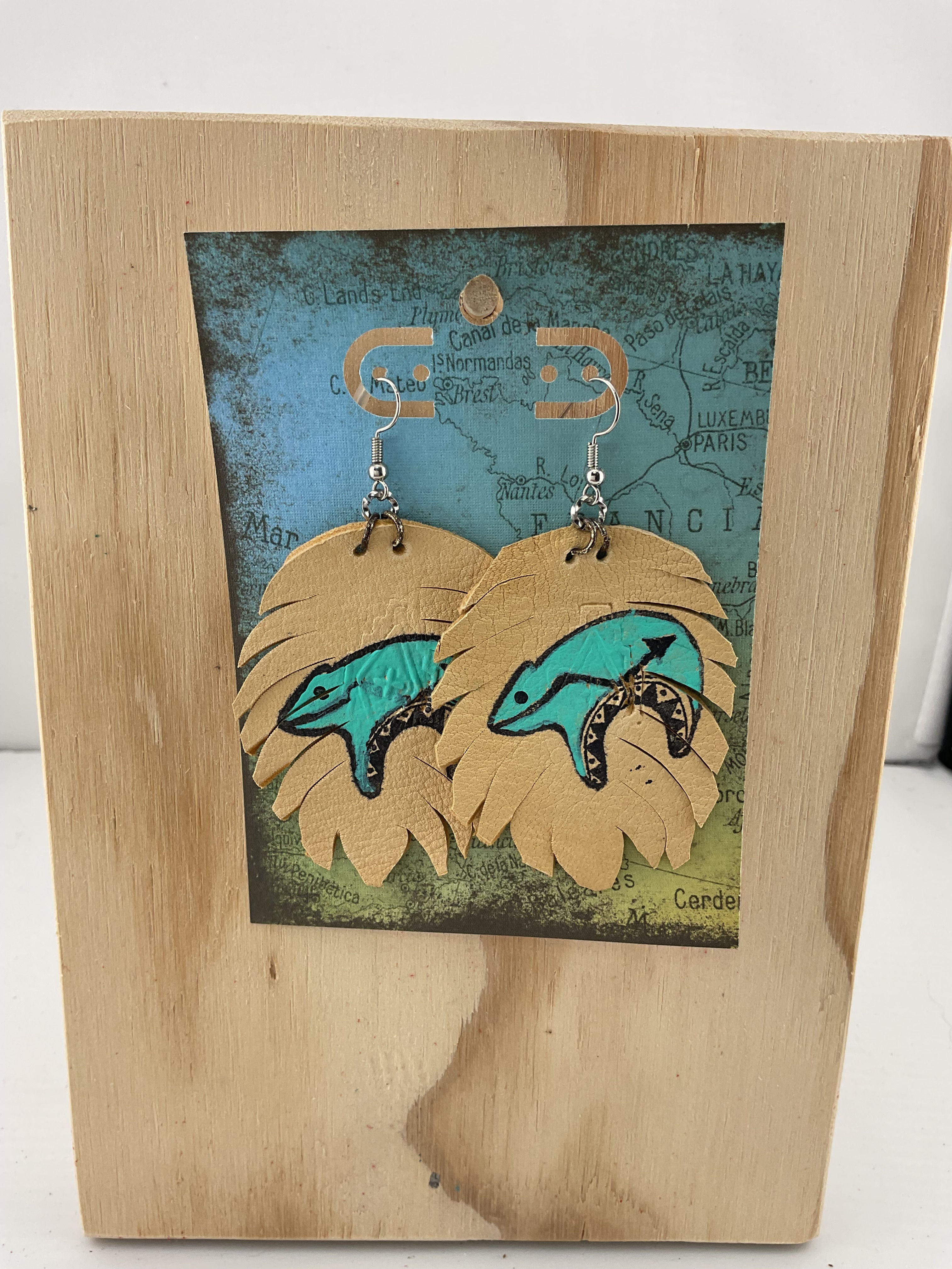 Leather Bear Earrings