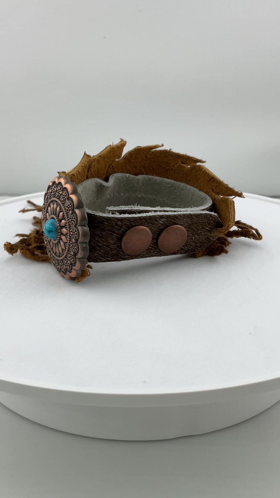 Thumbnail: Stunning Leather Concho Bracelet