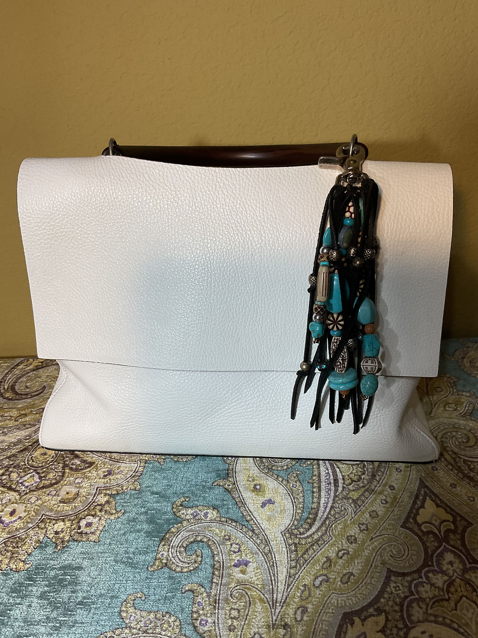 Thumbnail: Black & Turquoise Purse Charm