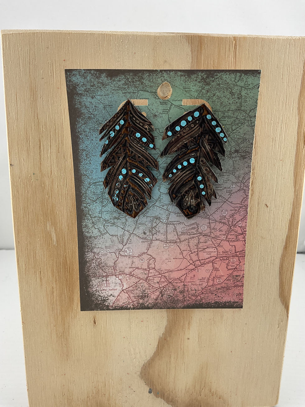 Embossed Feather Earrings
