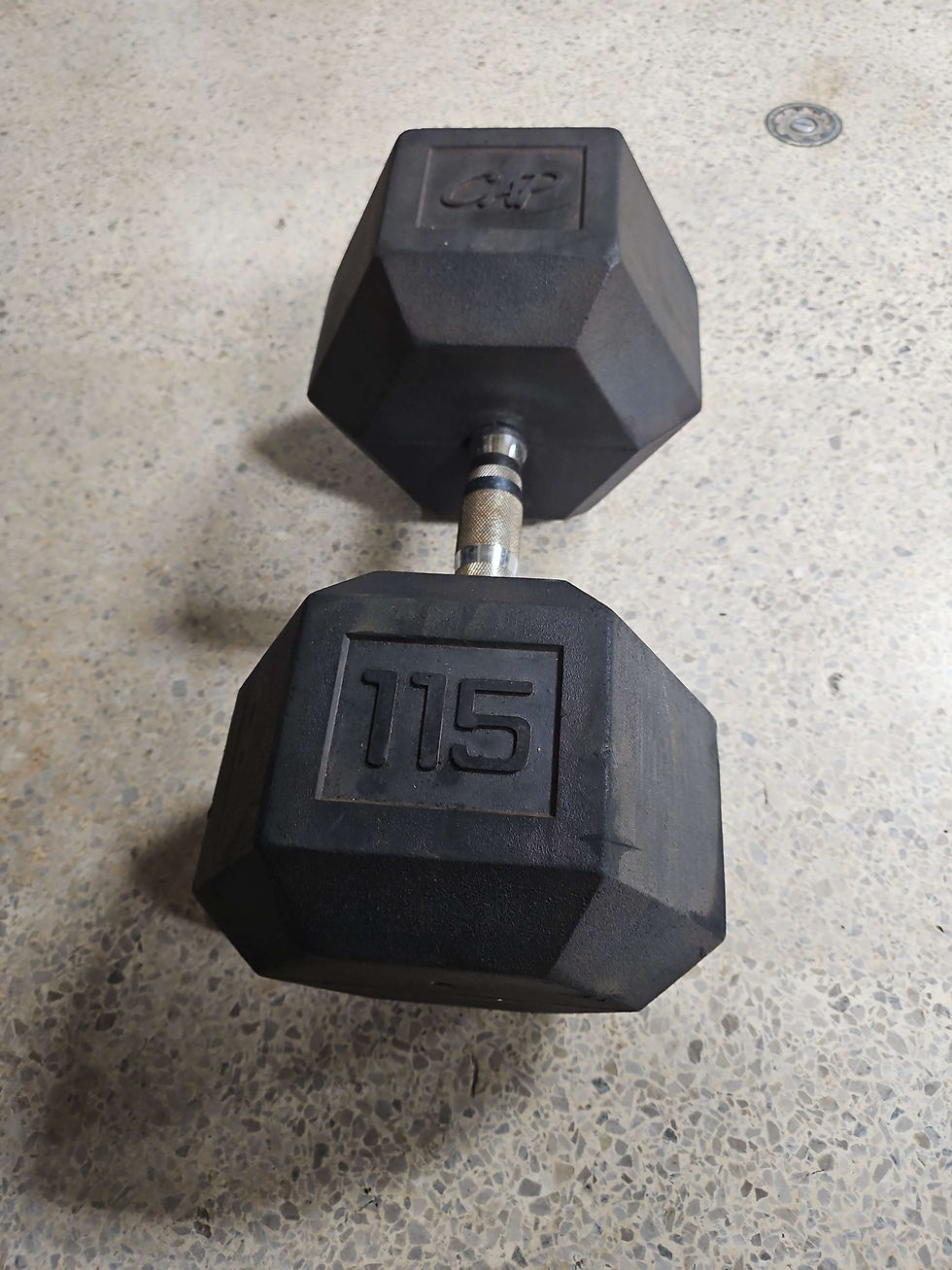 Thumbnail: 115lbs CAP Rubber Hex Dumbbell (Single)