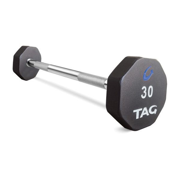 TAG 8 Sided Rubber Barbell with Straight Handles