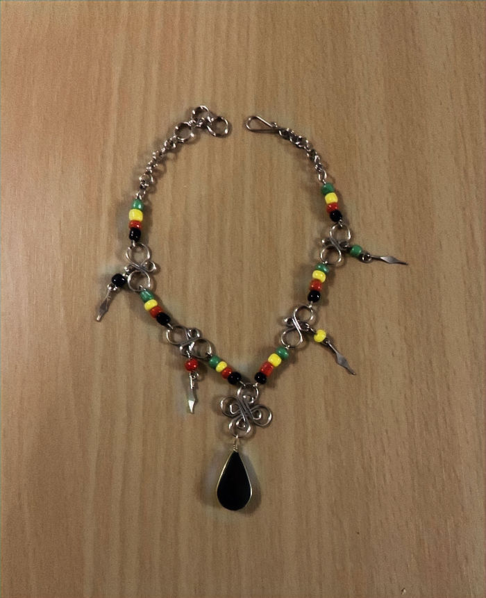 Rasta onyx ankle bracelet