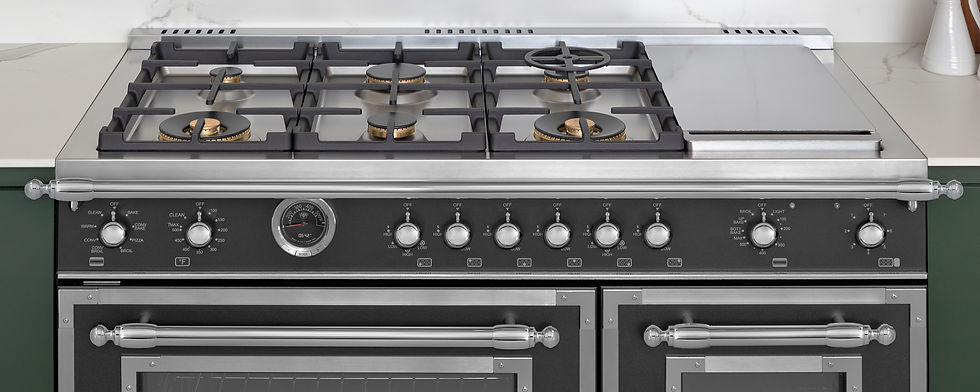 Luxurious Bertazzoni range featuring multiple gas burners and precise temperature controls, offering a blend of style and functionality for modern kitchens.