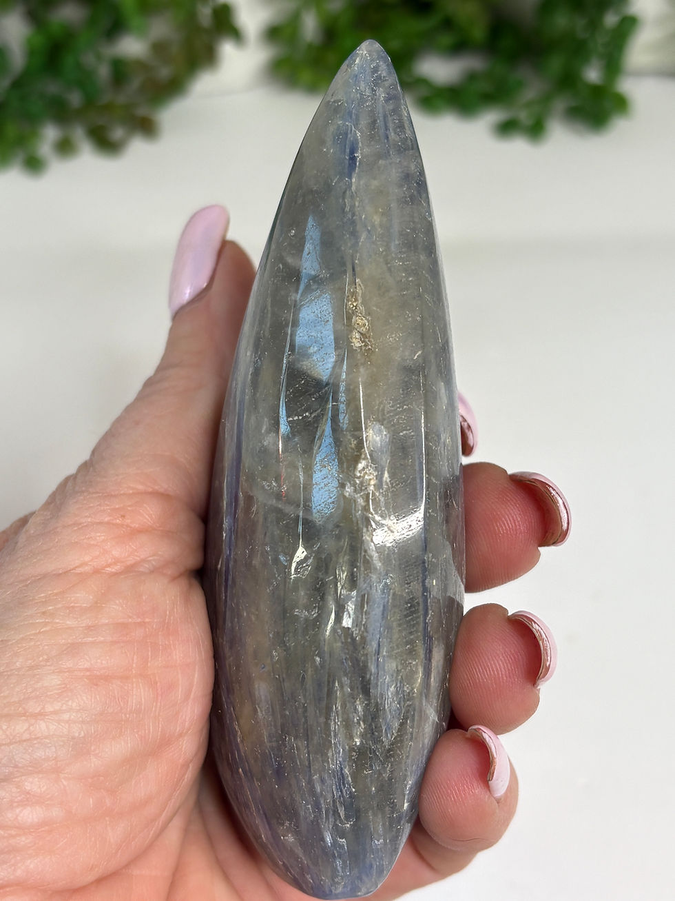 Thumbnail: Blue Kyanite in Quartz Teardrop