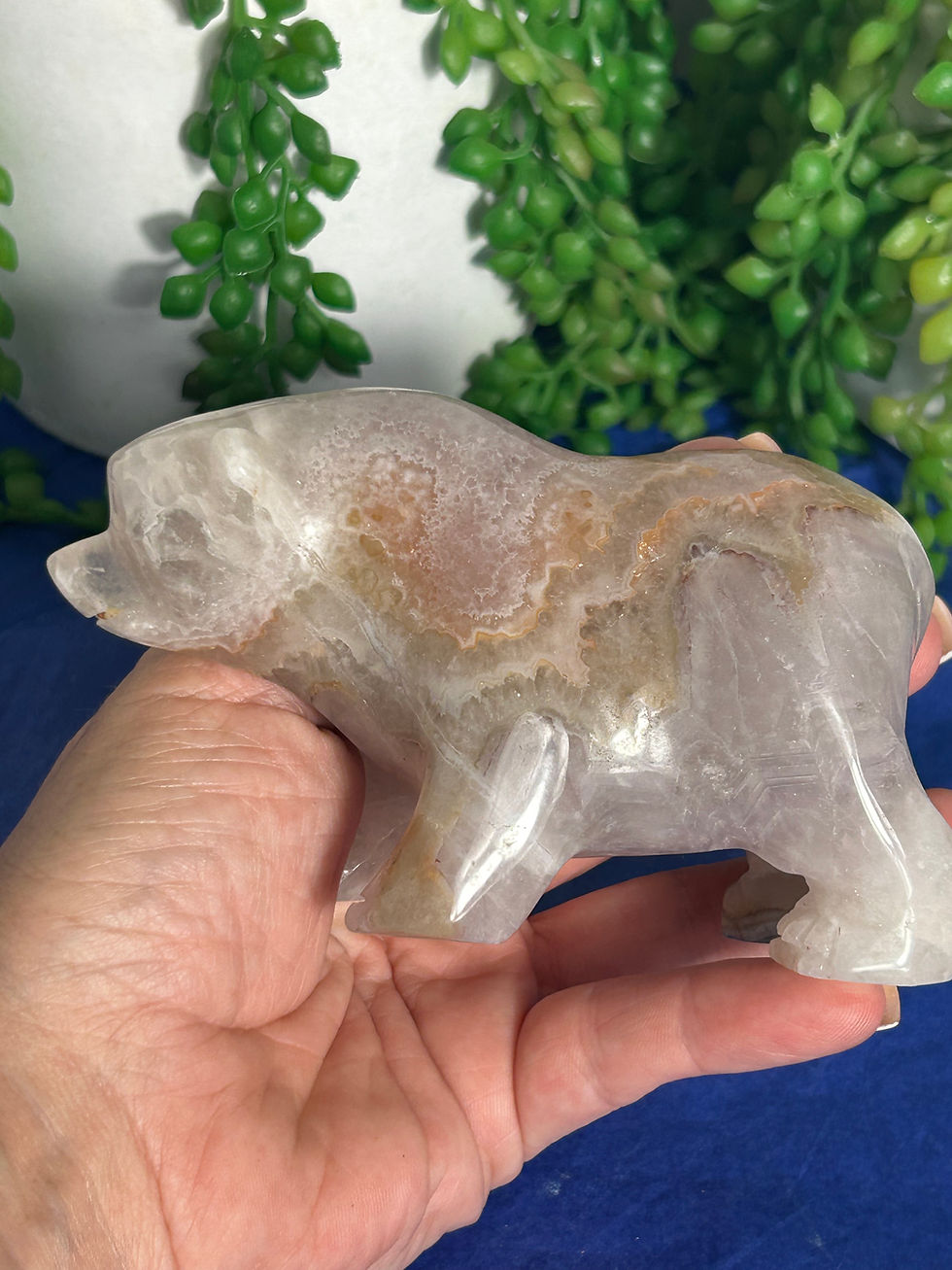 Thumbnail: Lace Agate and Pink Amethyst Bear