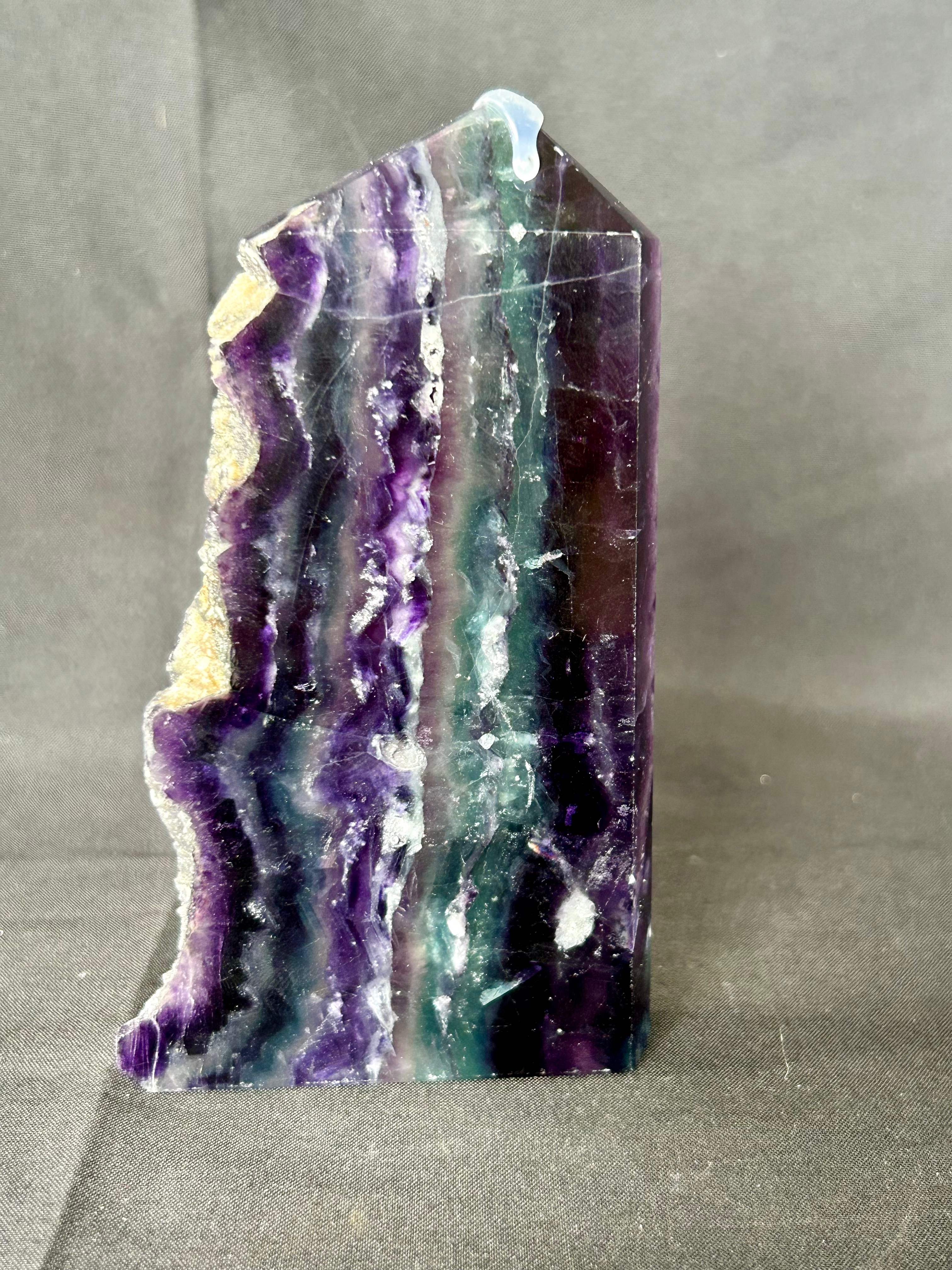 Fluorite Tower with Raw Edge