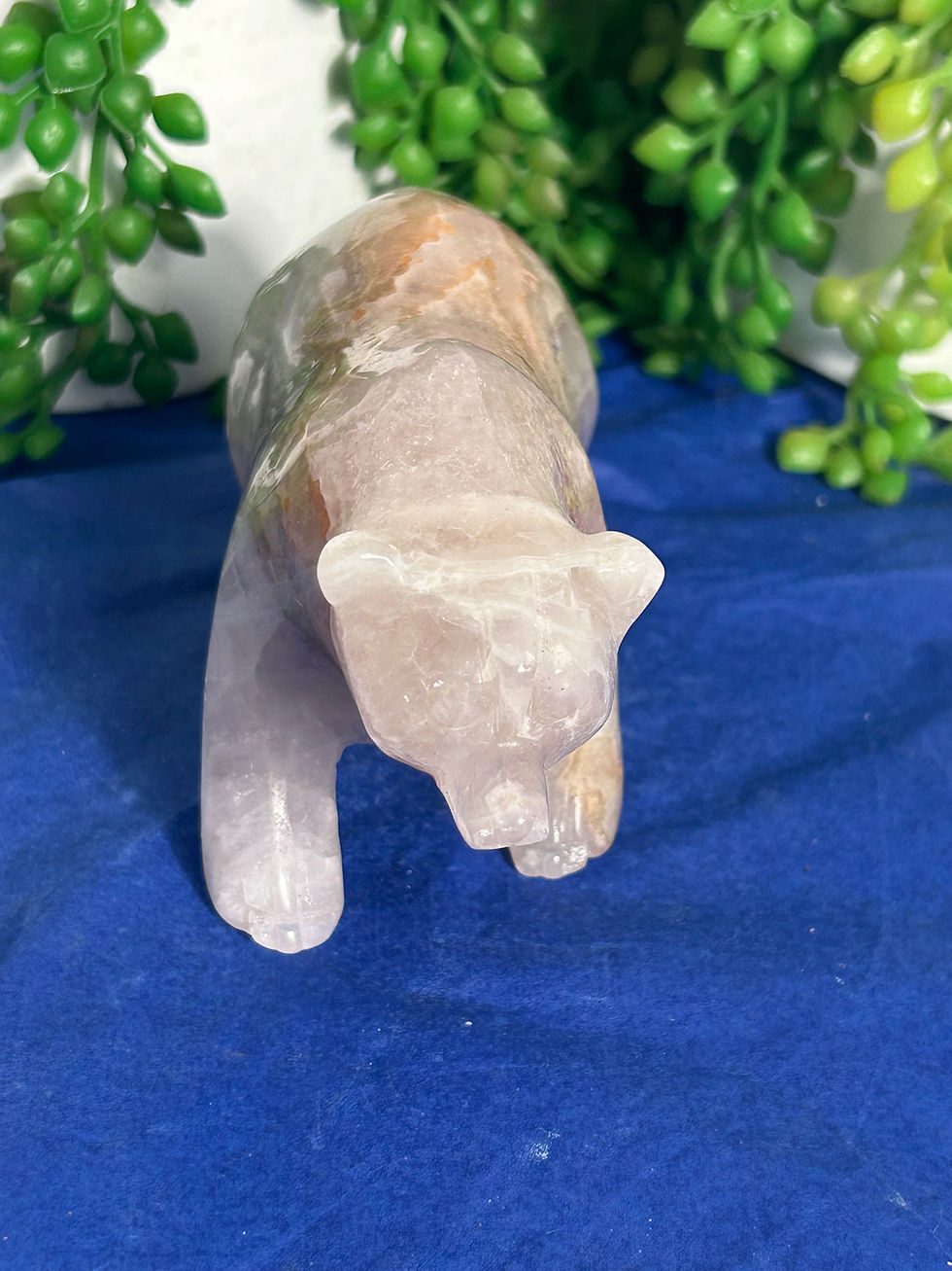 Thumbnail: Lace Agate and Pink Amethyst Bear