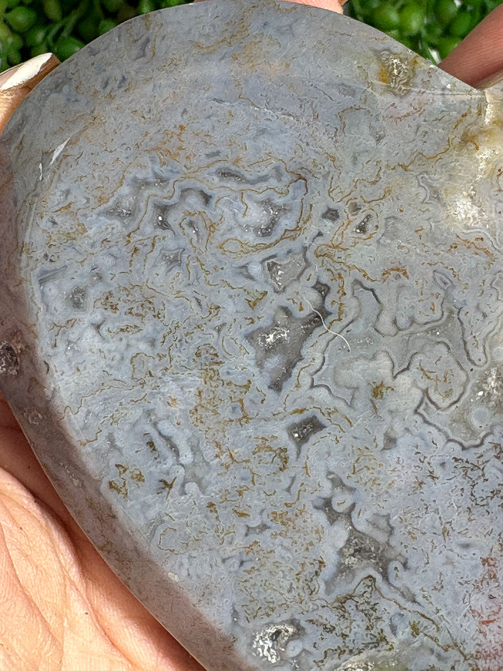 Thumbnail: Ocean Wave Jasper with Moss Agate Heart