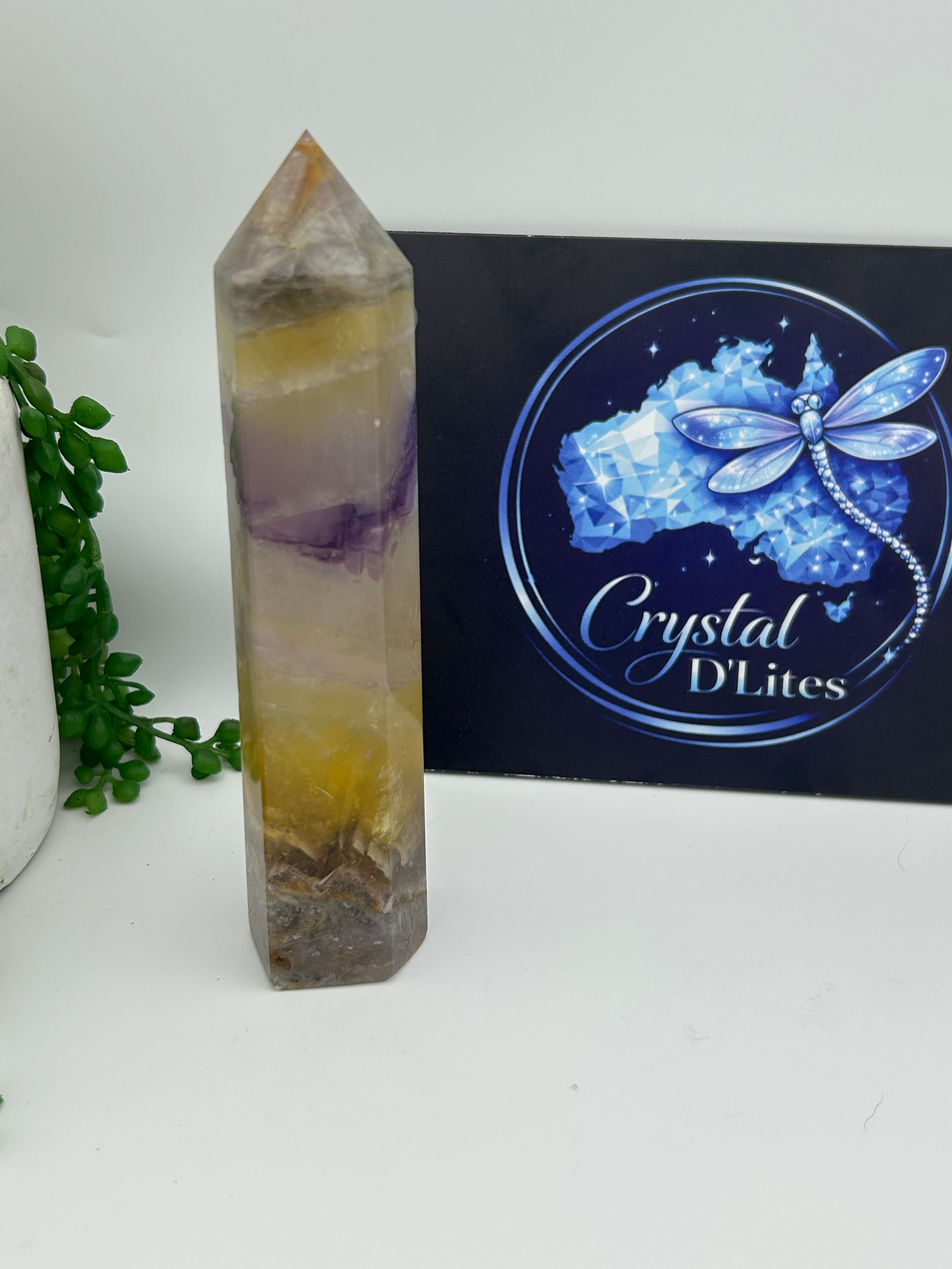 Yellow & Purple Fluorite Tower
