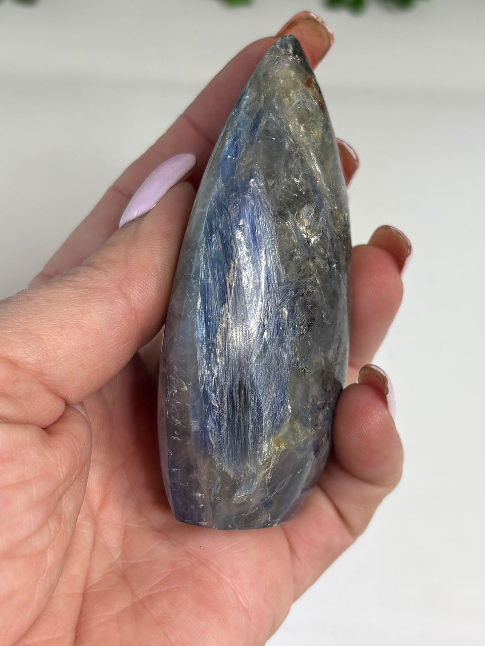 Thumbnail: Blue Kyanite in Quartz Teardrop