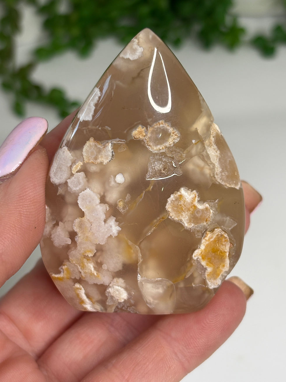 Thumbnail: Flower Agate Teardrop