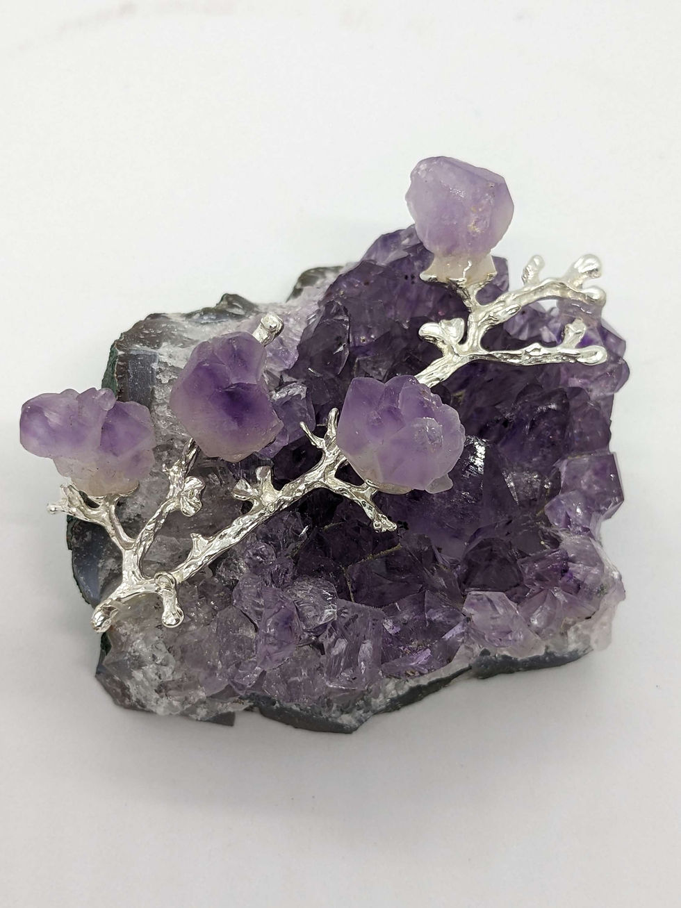 Thumbnail: Amethyst Cluster with Amethyst Roses