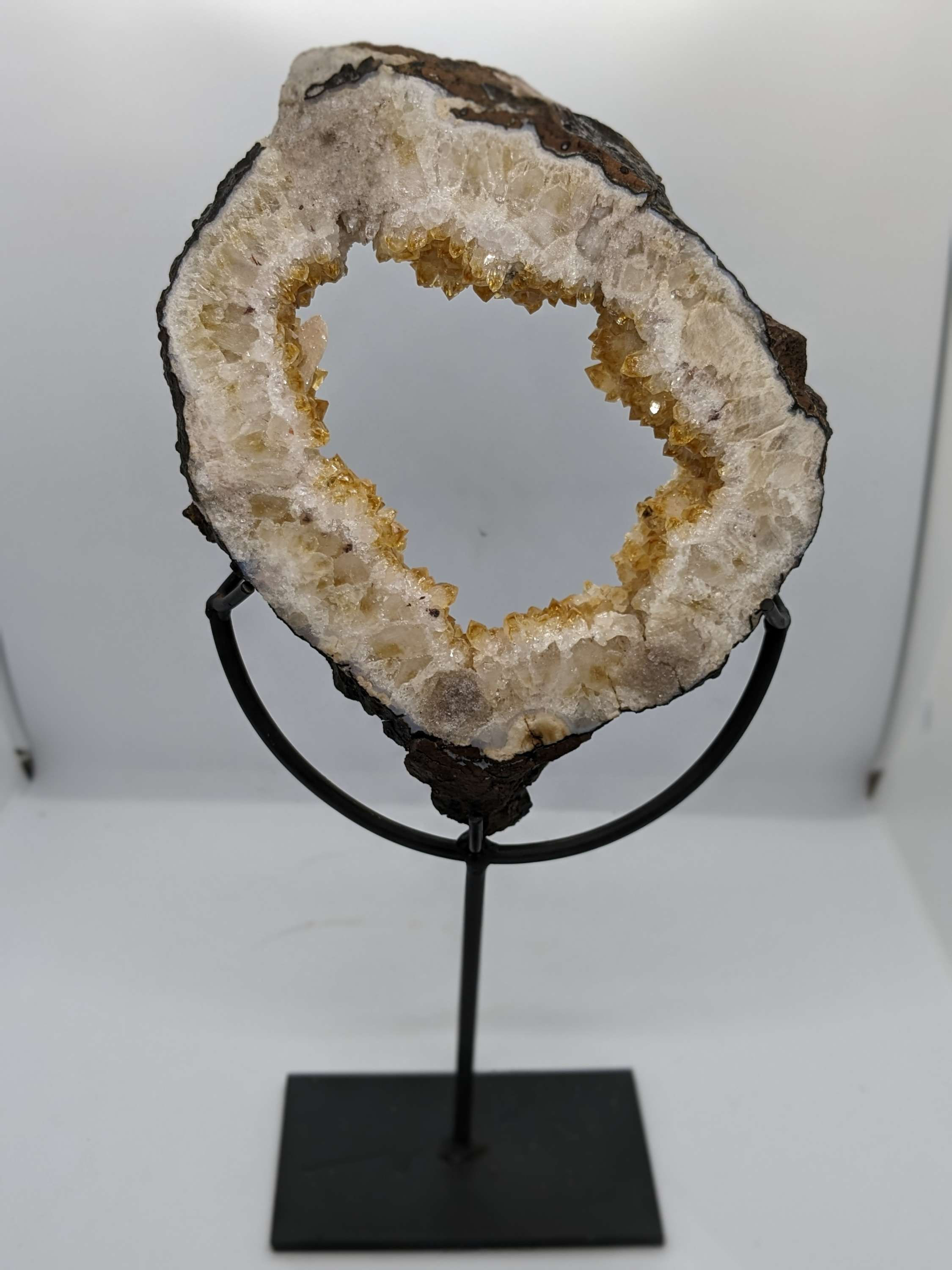 Raw Citrine Geode Portal on stand (HTA)