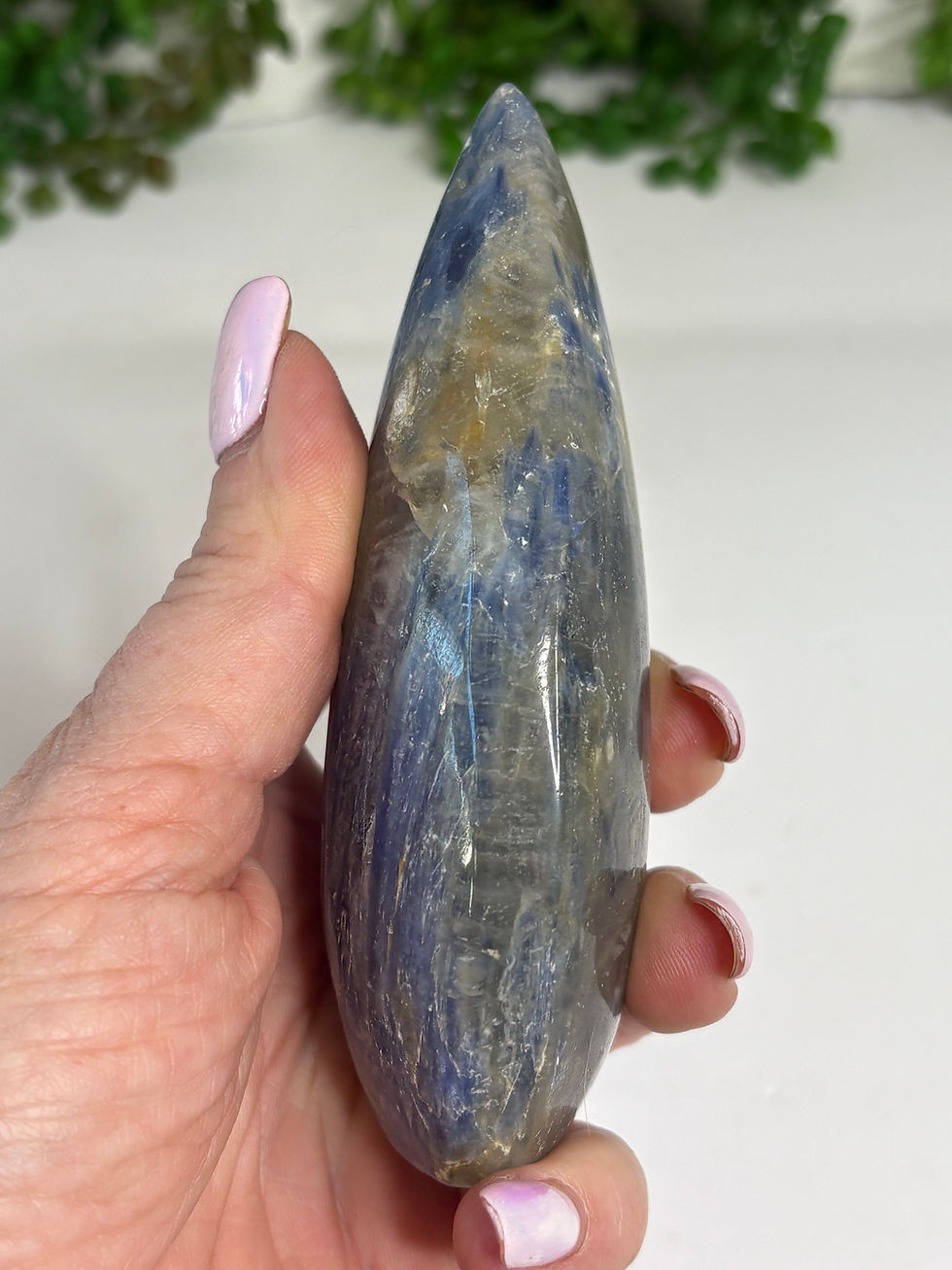 Thumbnail: Blue Kyanite in Quartz Teardrop