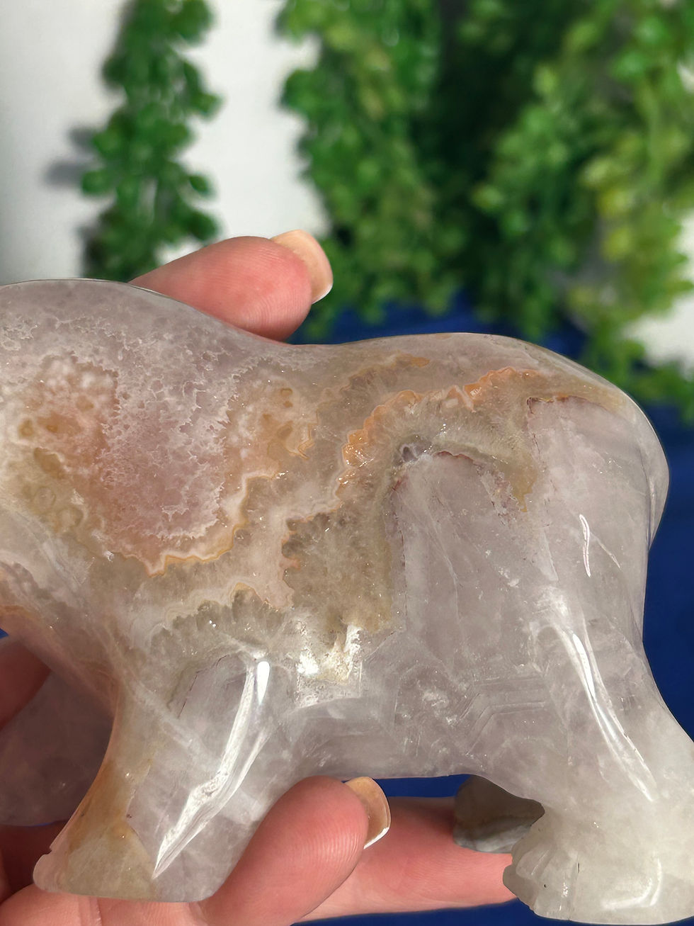Thumbnail: Lace Agate and Pink Amethyst Bear
