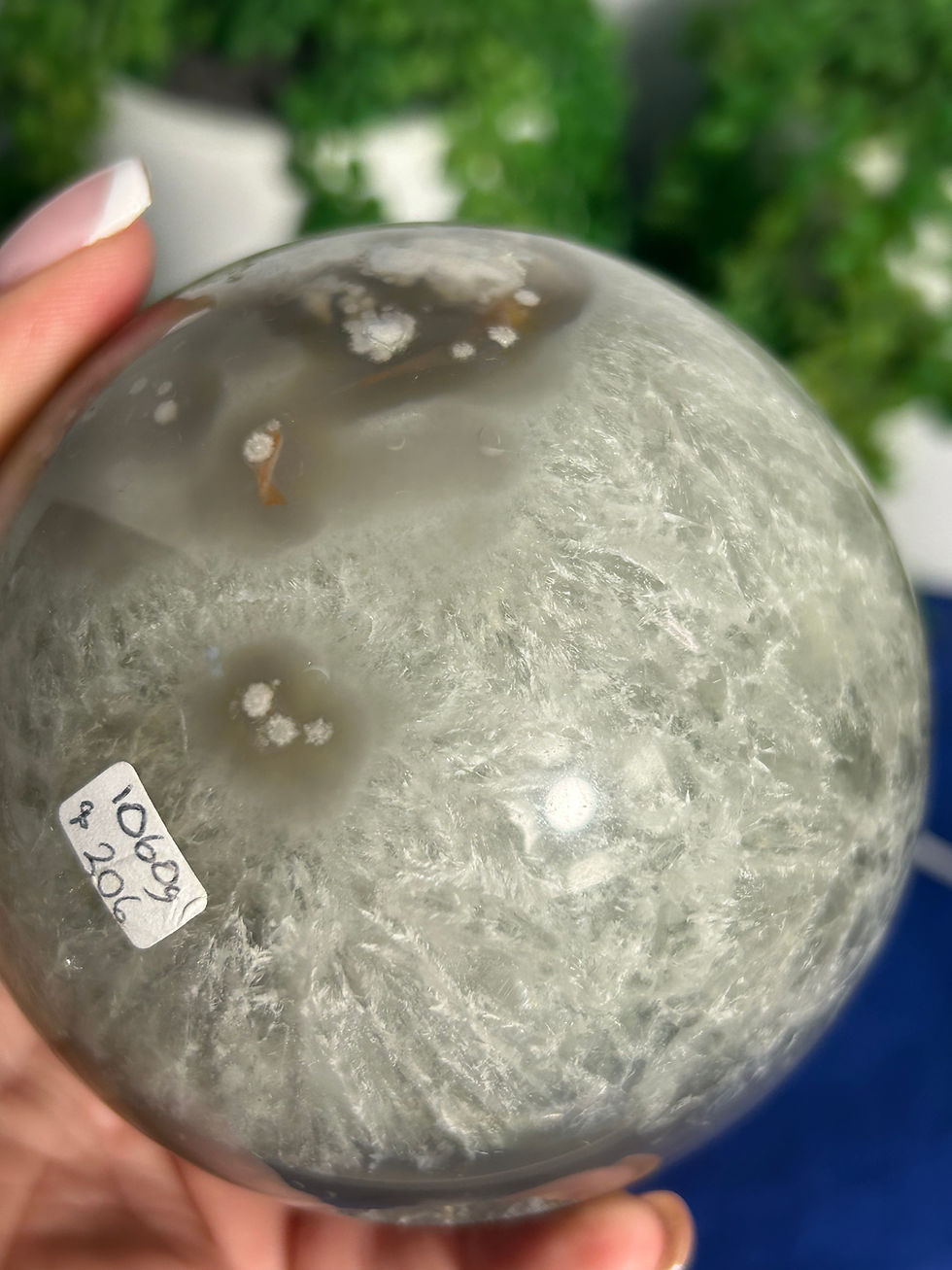 Thumbnail: Green Quartz with Flower Agate and Pink Amethyst Sphere 