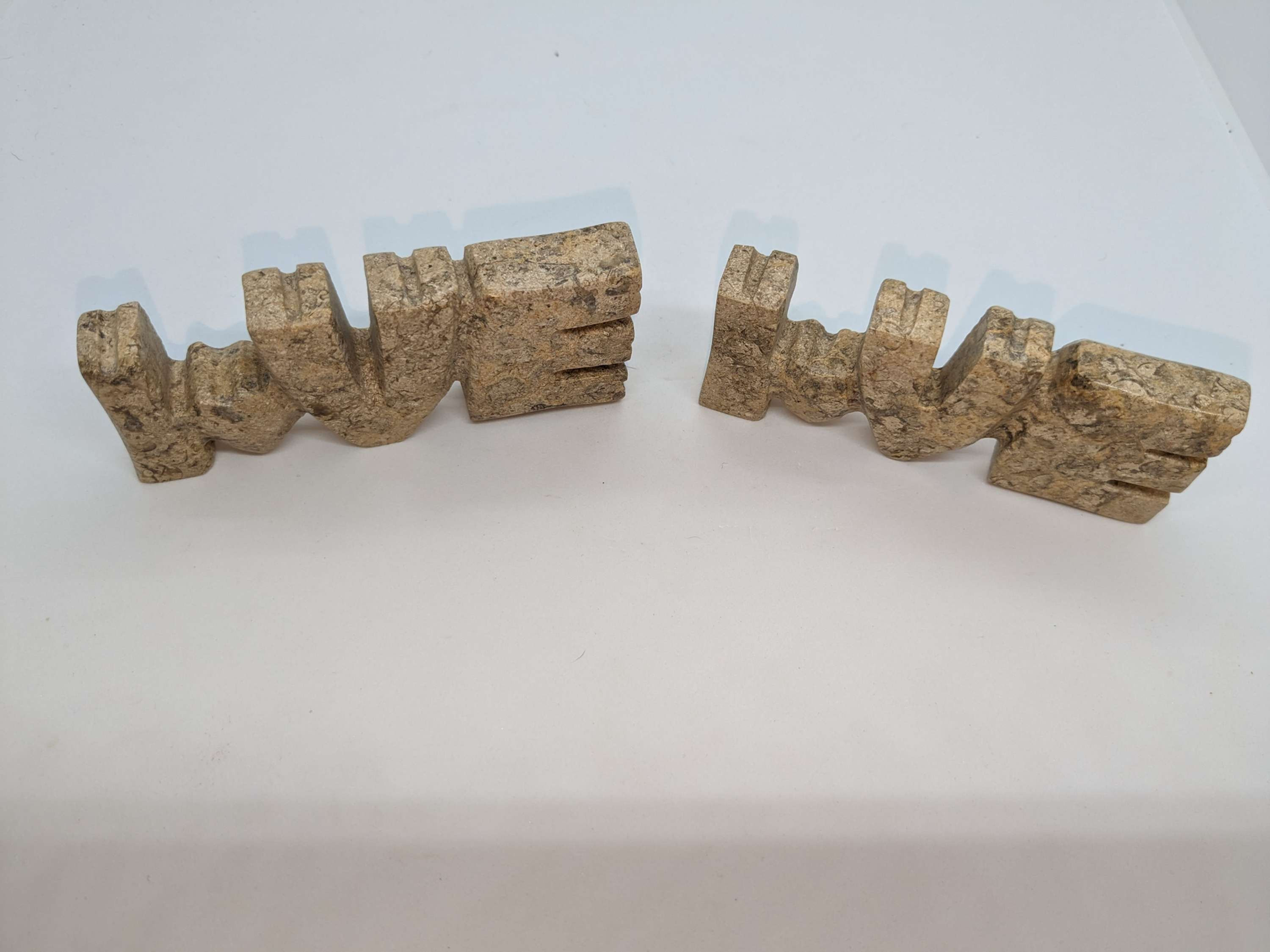 Fossil Coral Love Carving