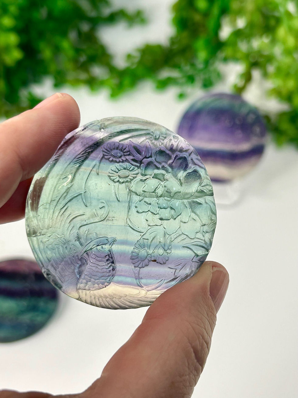 Thumbnail: Engraved Fluorite Disc