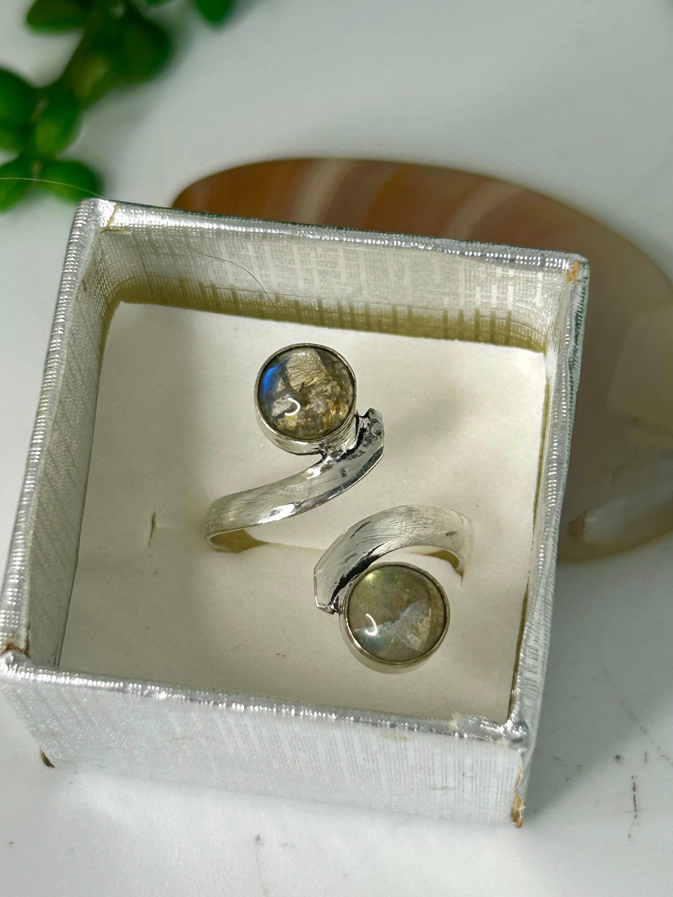 Labradorite Sterling Silver Ring - Adjustable