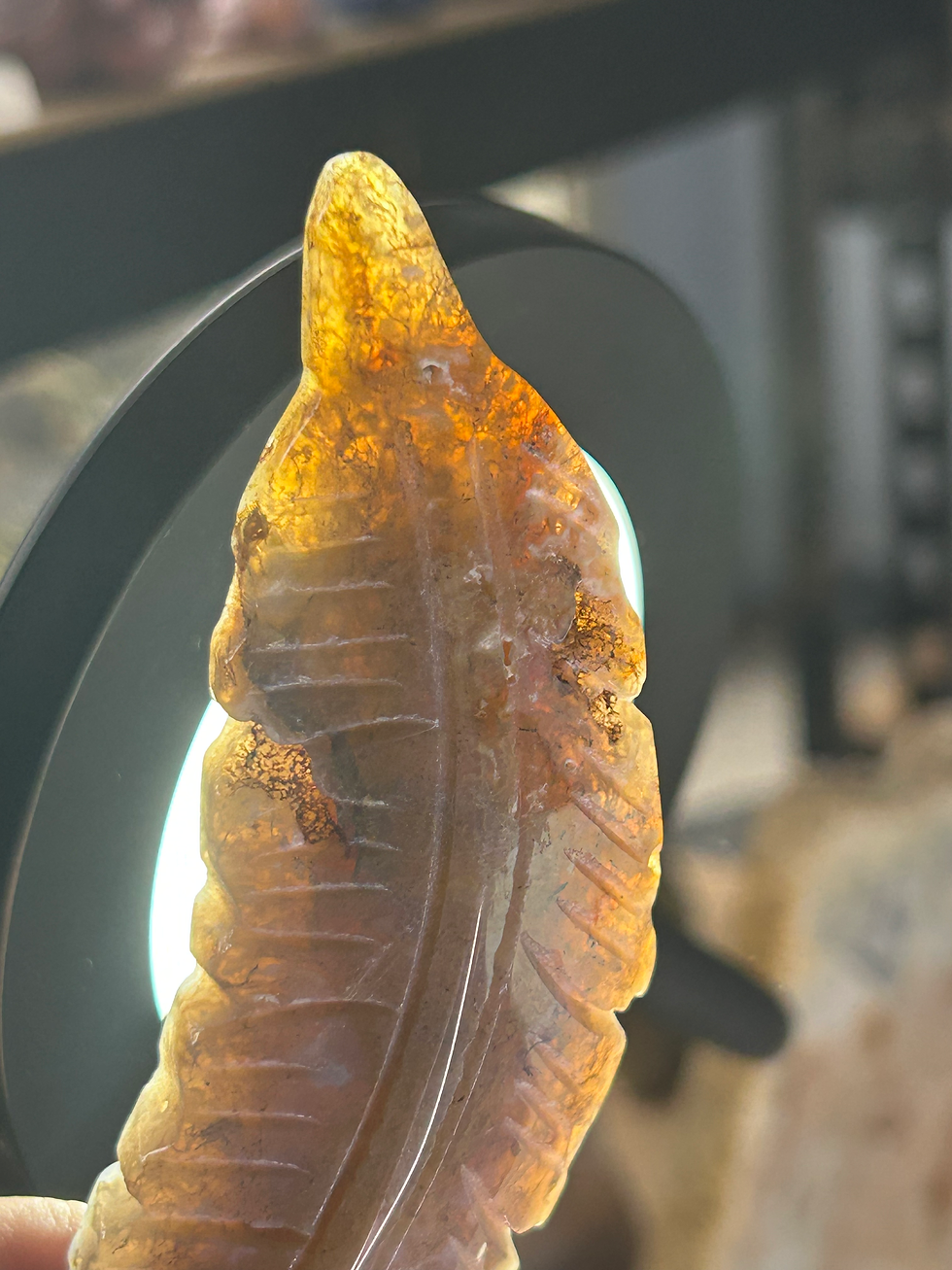 Thumbnail: Moss Agate Feather
