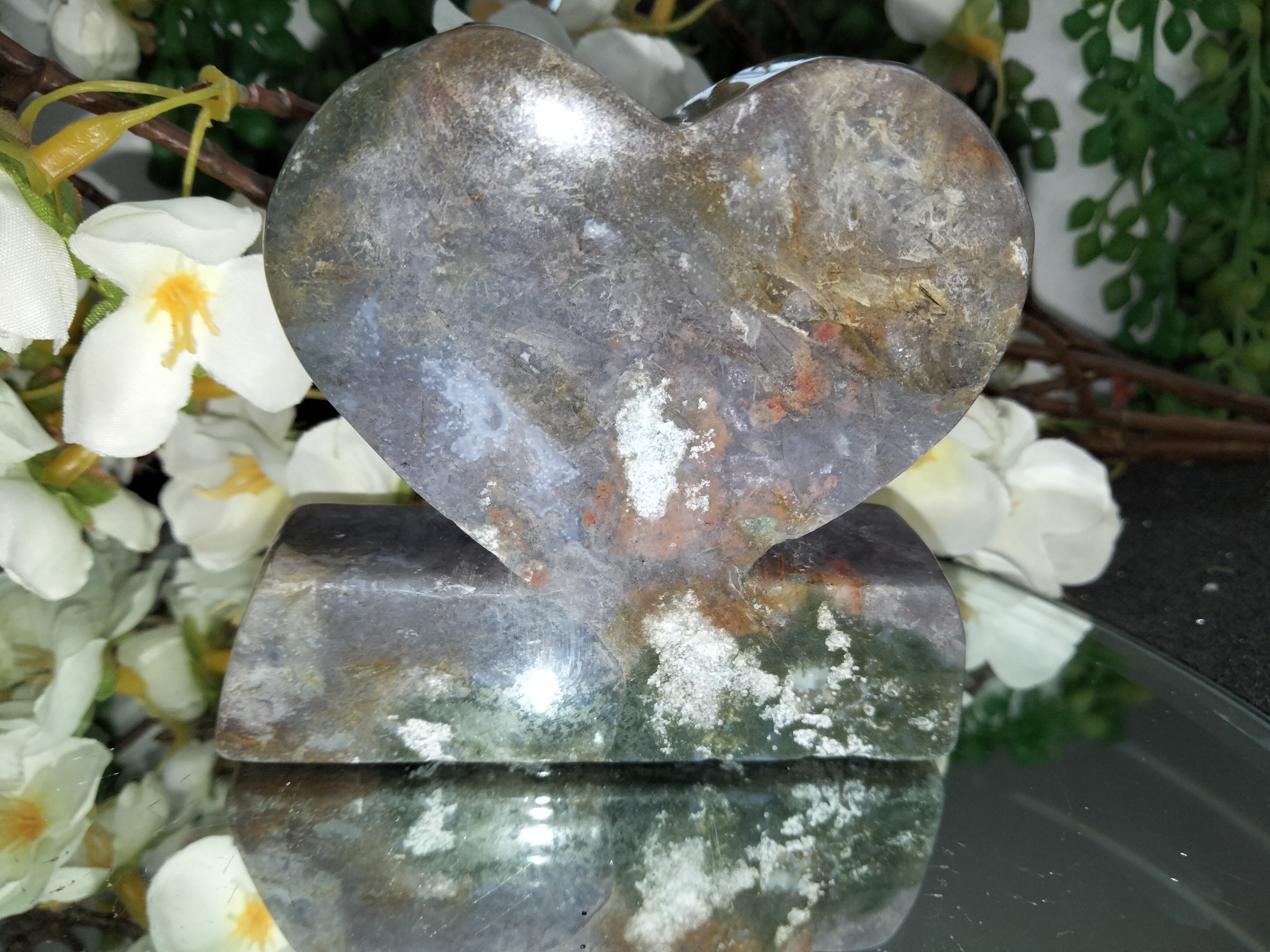 Moss Agate Heart