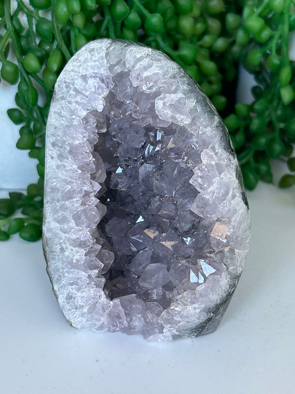 Amethyst cut base geode freeform