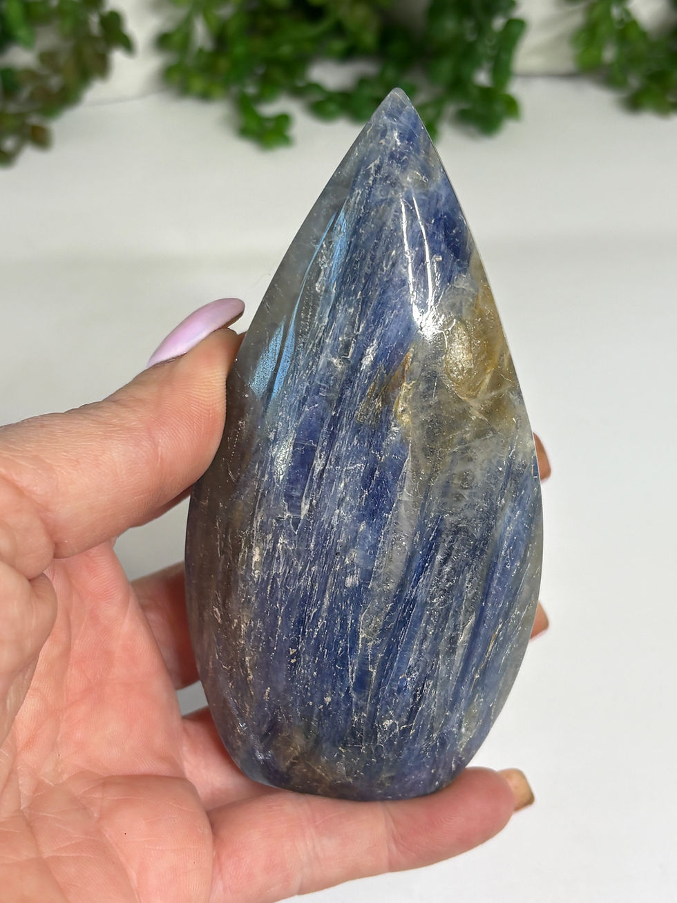 Thumbnail: Blue Kyanite in Quartz Teardrop