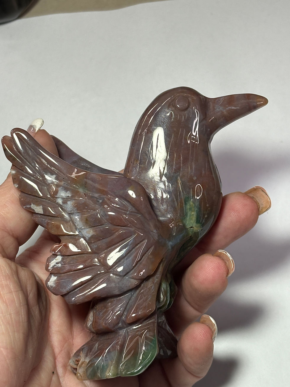 Thumbnail: Ocean Jasper Hummingbird Carving