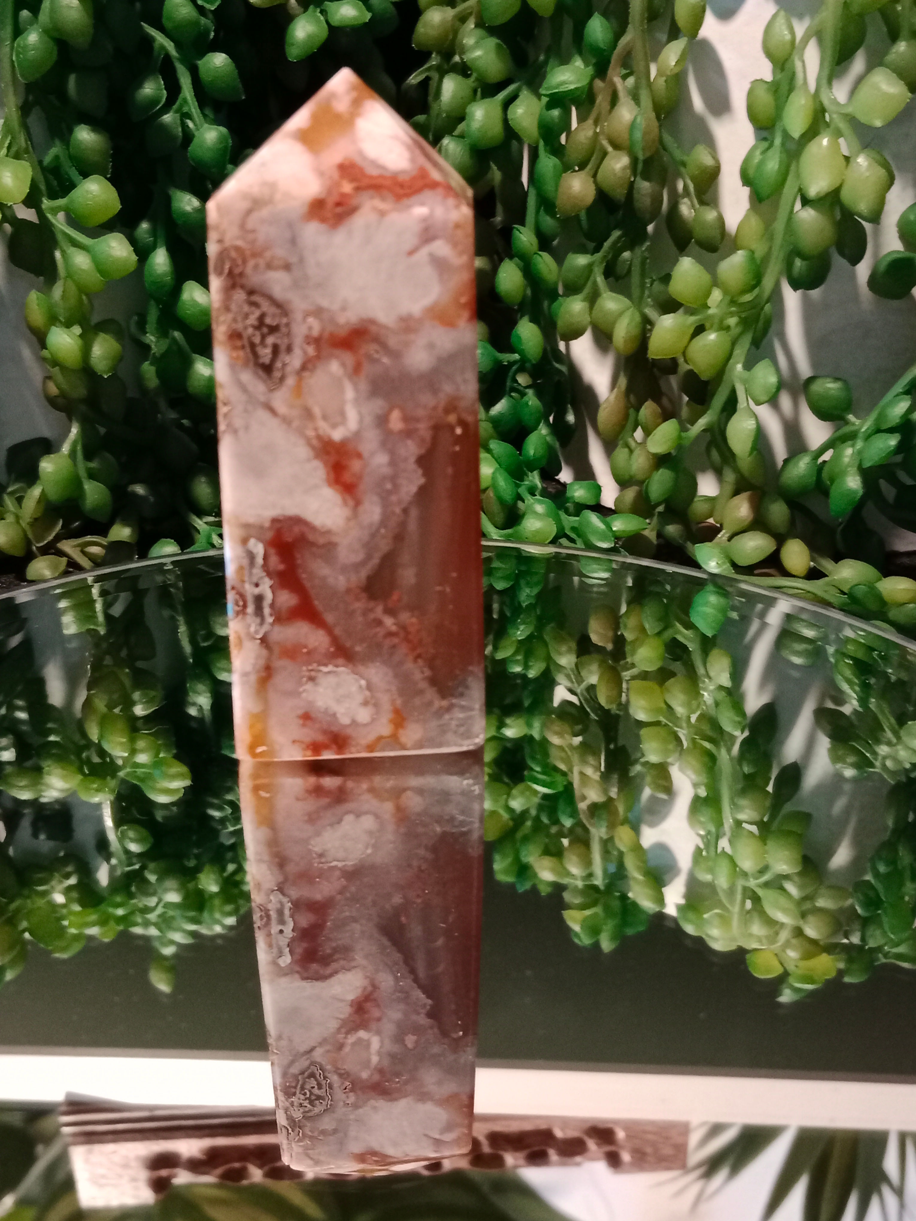 Carnelian Flower Agate Point