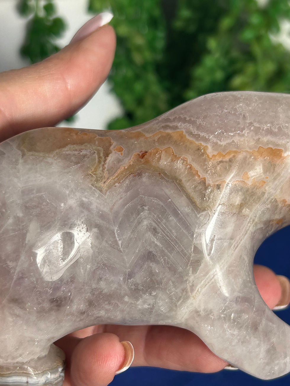 Thumbnail: Lace Agate and Pink Amethyst Bear