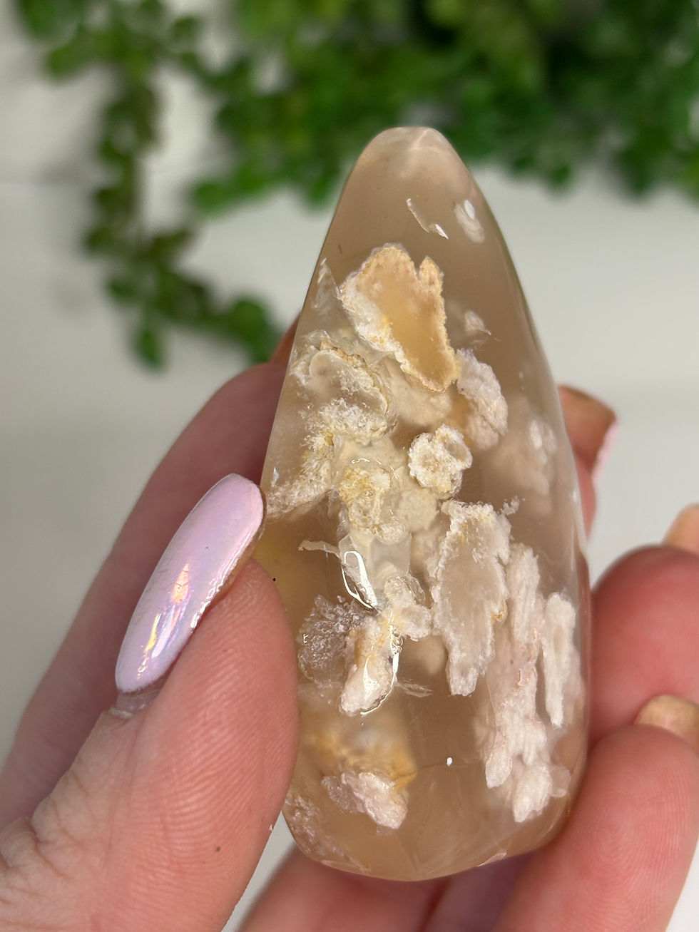 Thumbnail: Flower Agate Teardrop