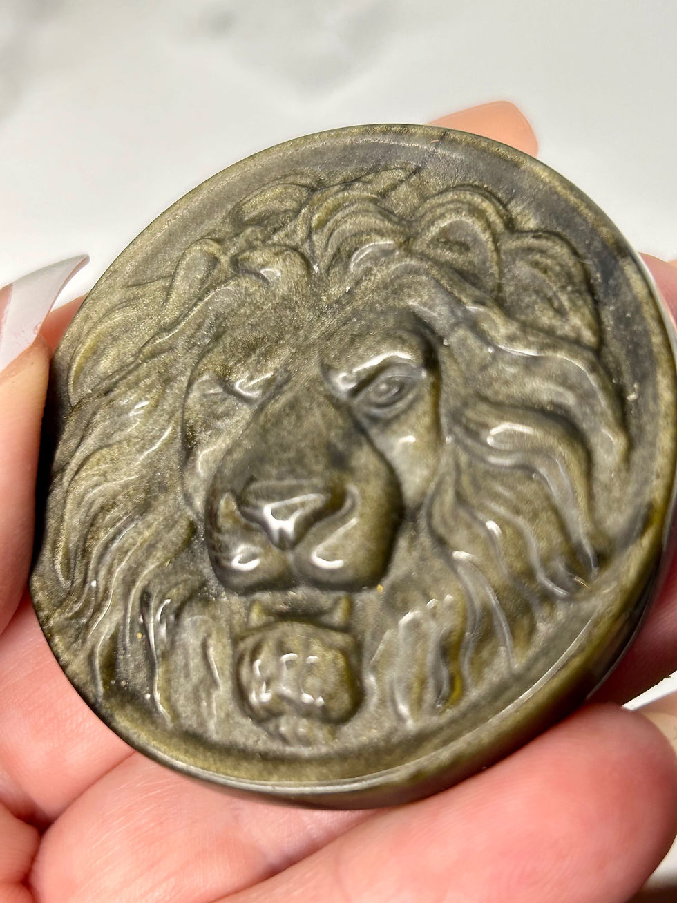 Thumbnail: Gold Sheen Obsidian Lion Head Carving