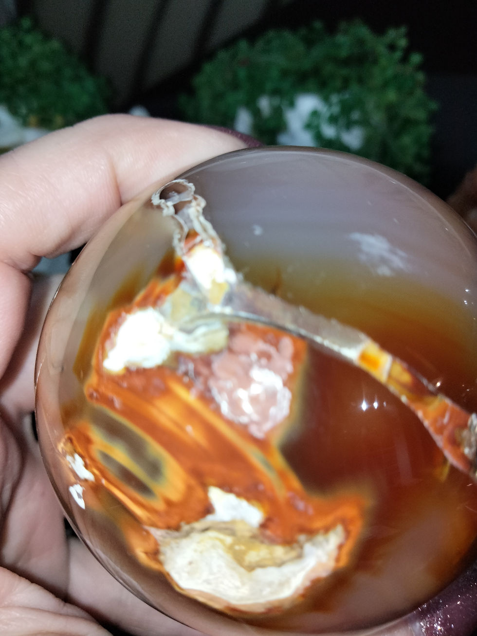 Thumbnail: Carnelian Flower Agate Sphere