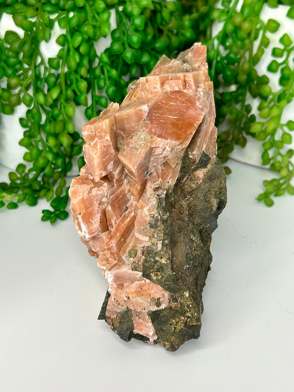 Thumbnail: Calcite Cluster with Pyrite and Diopside