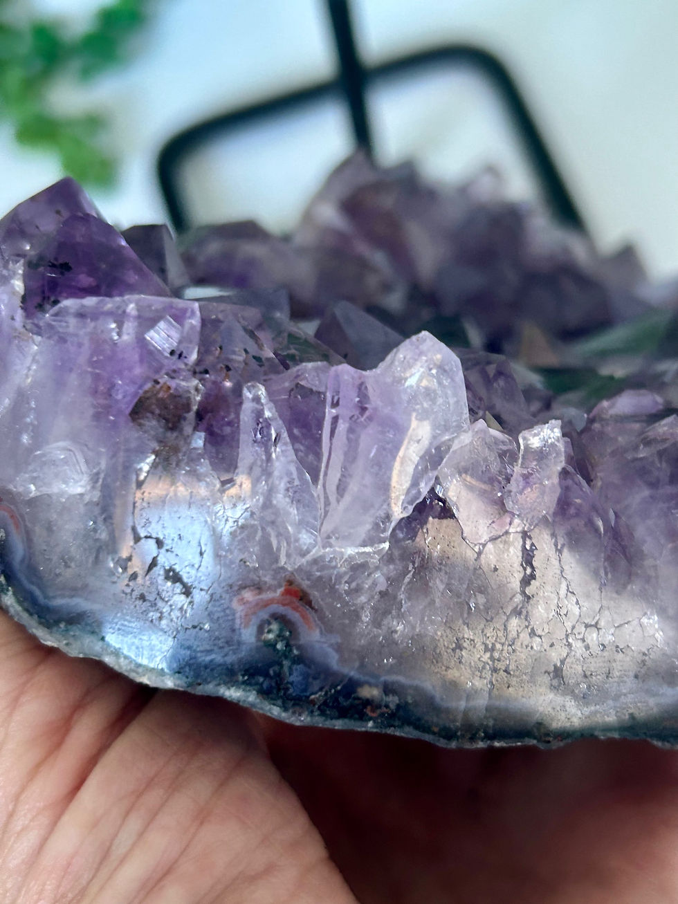 Thumbnail: Amethyst Geode Heart on custom stand