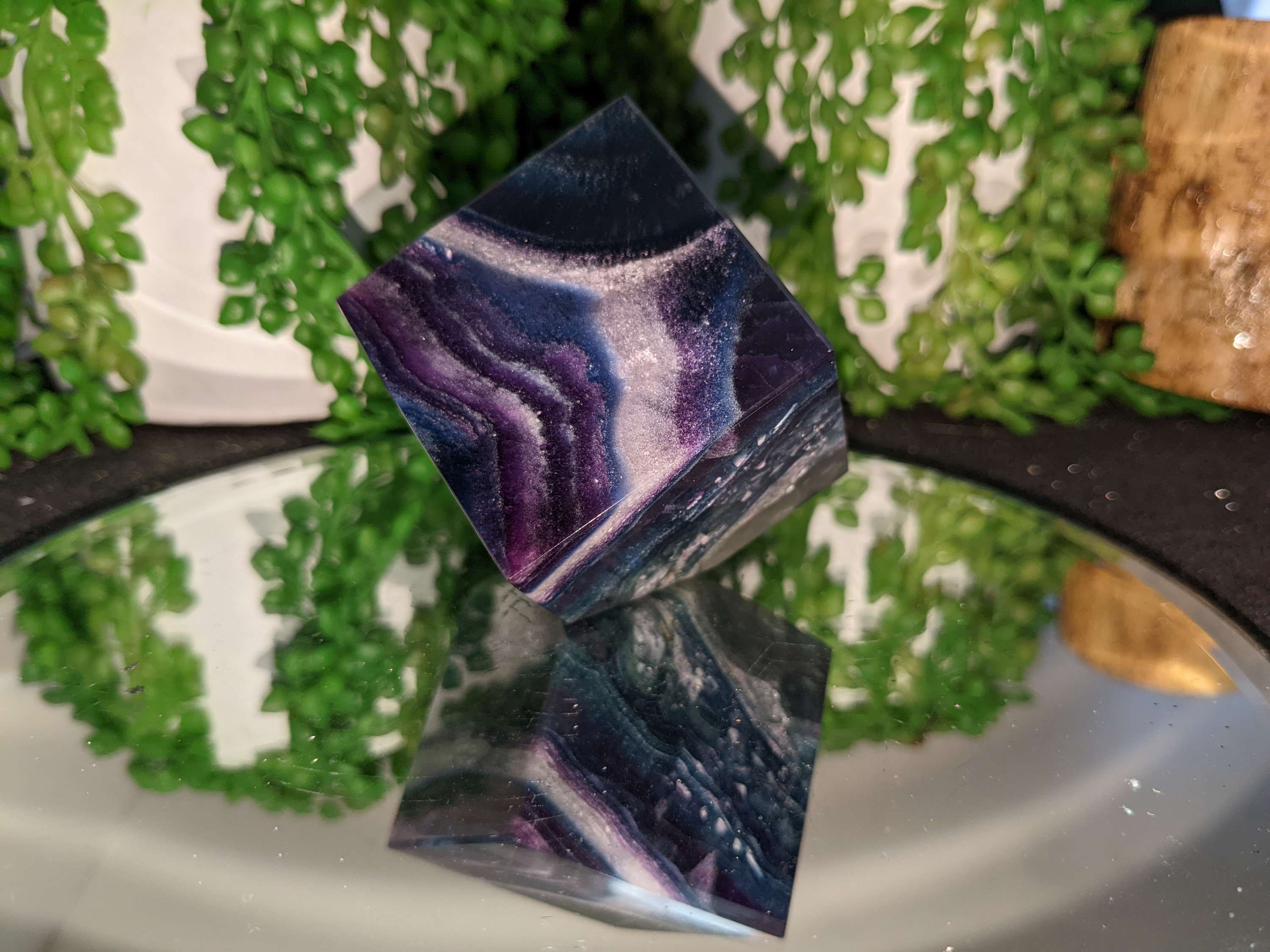 Rainbow Fluorite Cube
