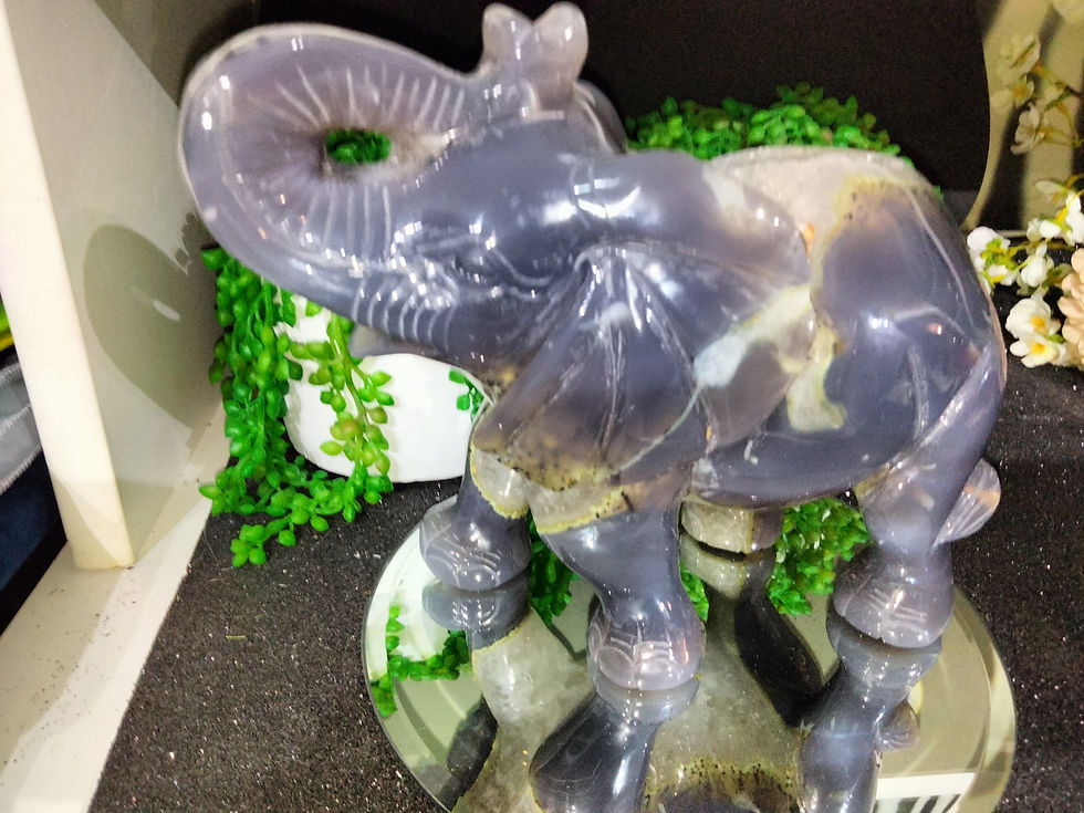 Thumbnail: Large Druzy Agate Elephant