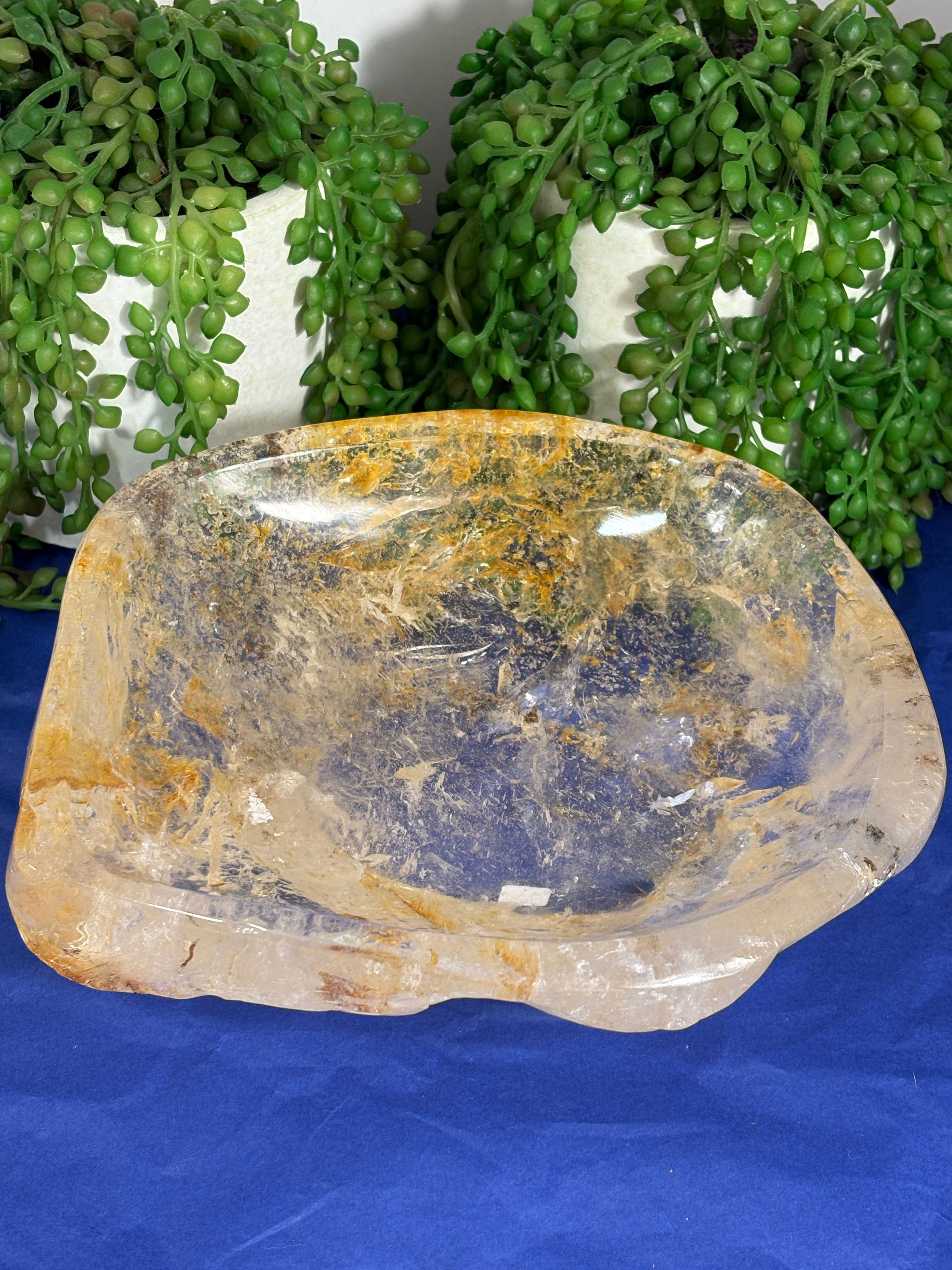 Clear Quartz with Golden Healer Bowl