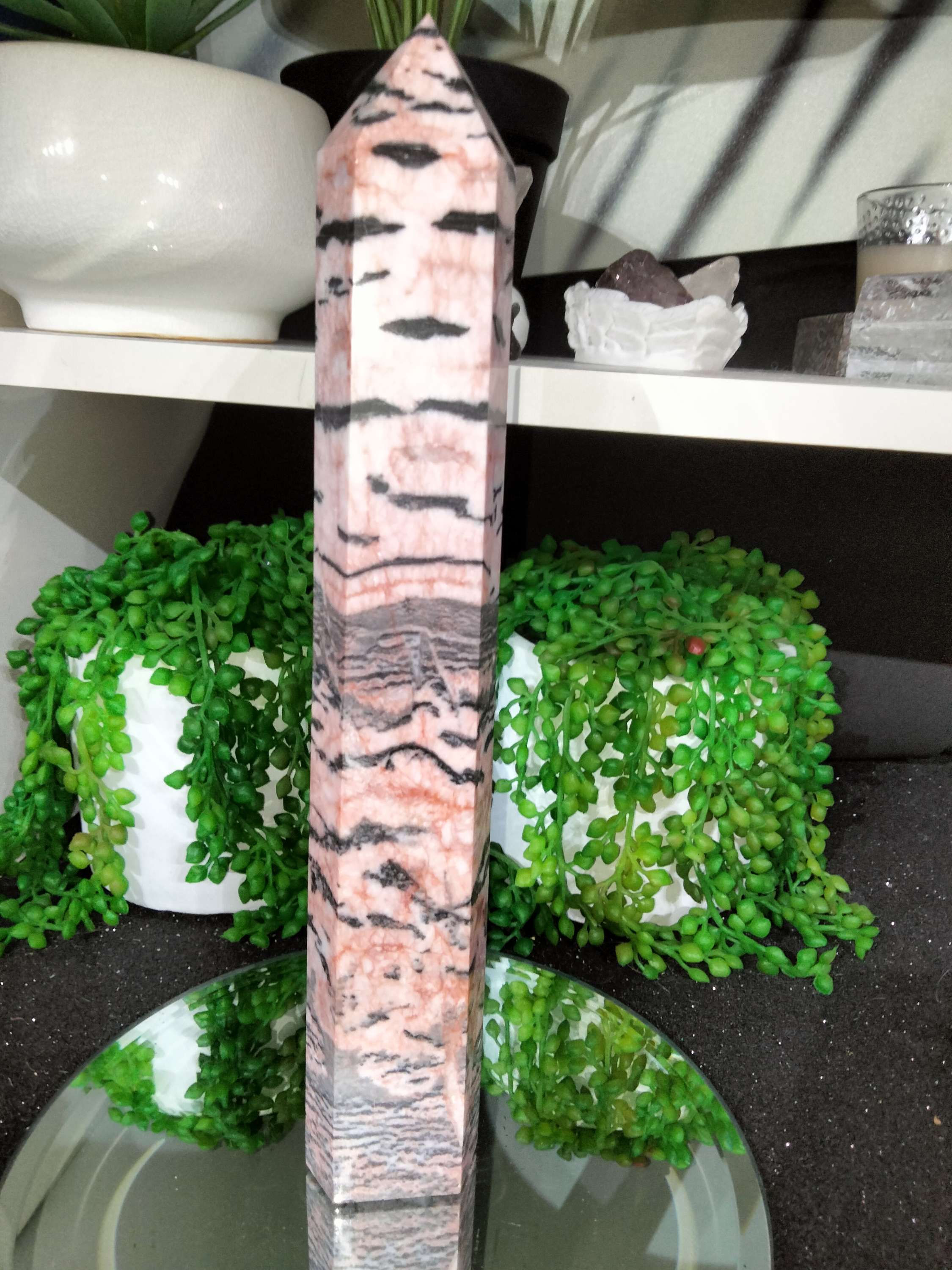 Pink Zebra Jasper Tower