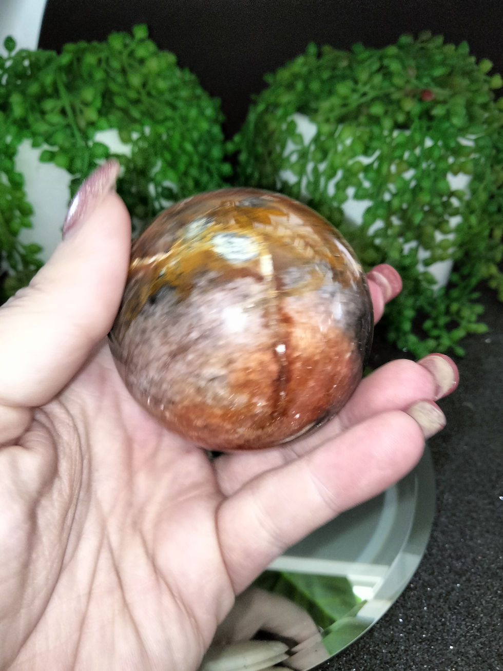 Thumbnail: Blue Apatite with Sunstone Sphere