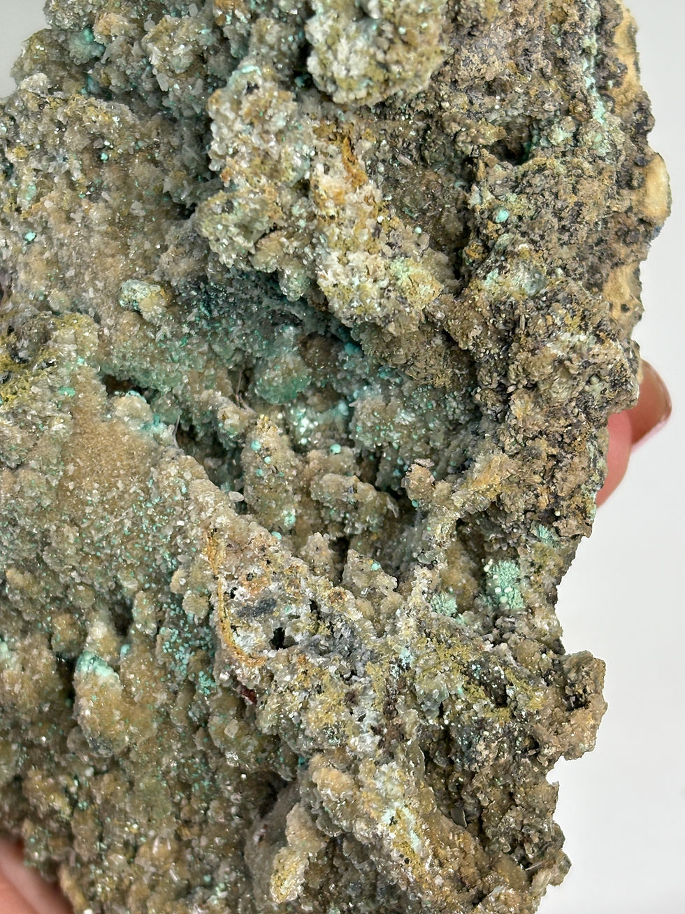 Thumbnail: Botryoidal Calcite with Chrysocolla from Whim Creek WA