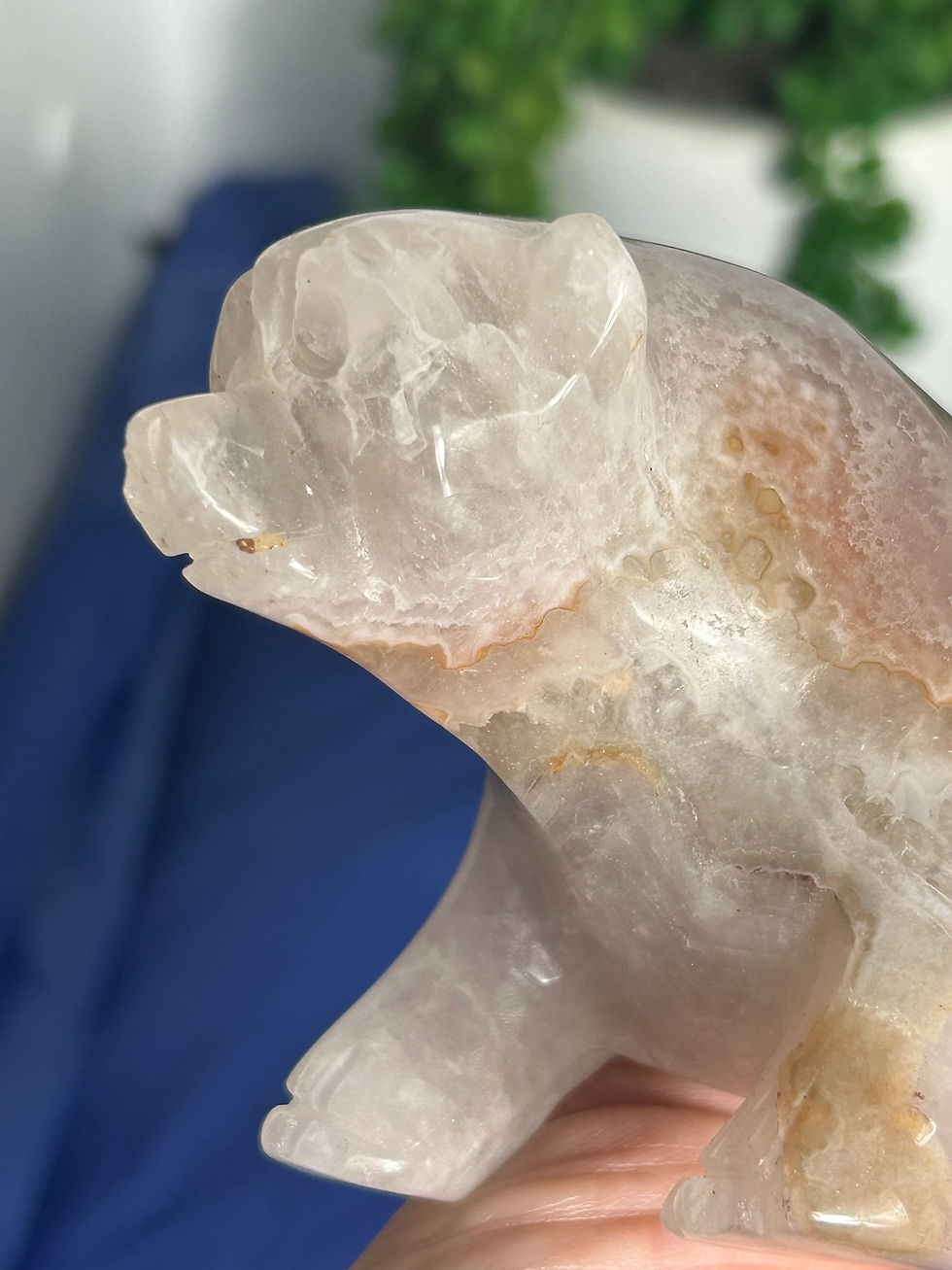 Thumbnail: Lace Agate and Pink Amethyst Bear