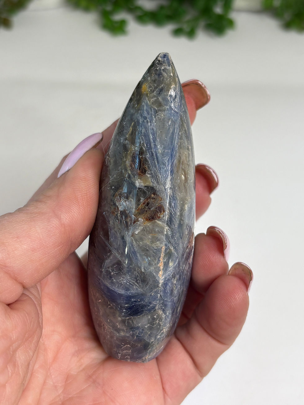 Thumbnail: Blue Kyanite in Quartz Teardrop