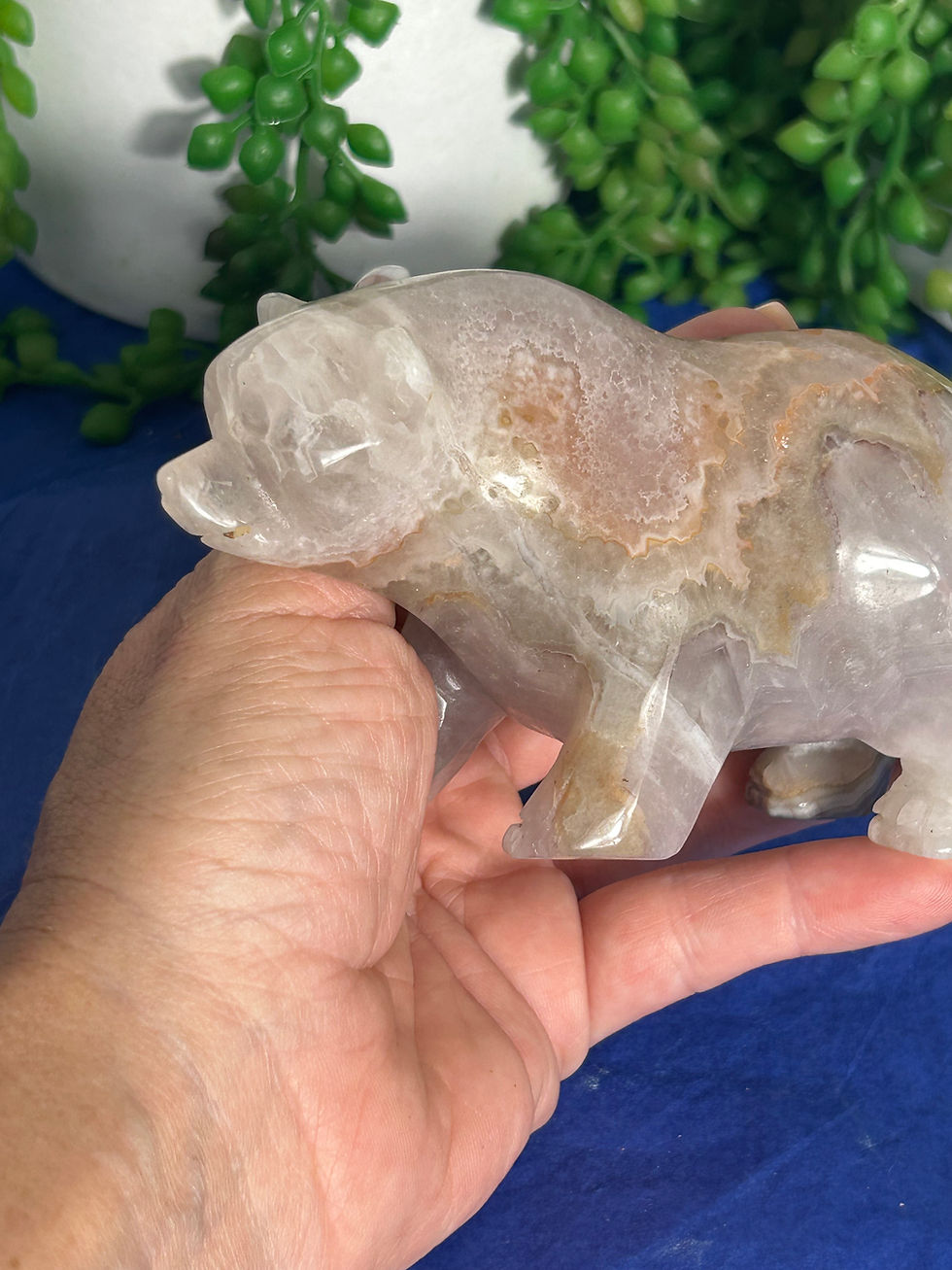 Thumbnail: Lace Agate and Pink Amethyst Bear