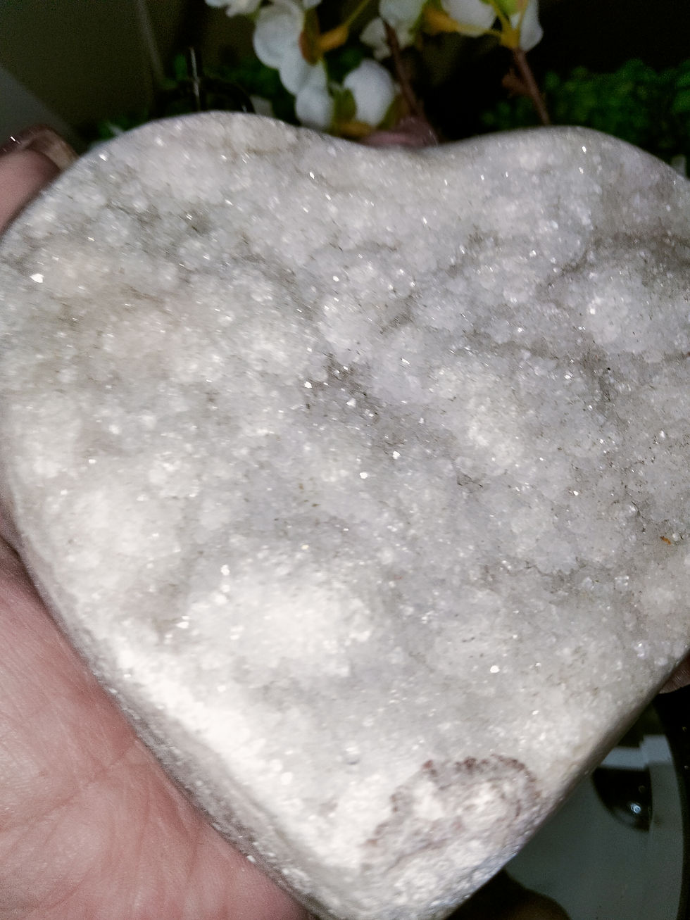 Thumbnail: White Druzy Heart