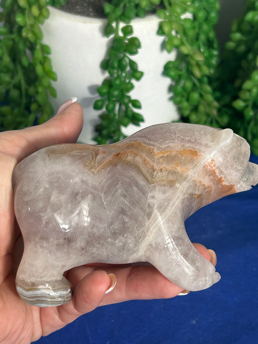 Thumbnail: Lace Agate and Pink Amethyst Bear